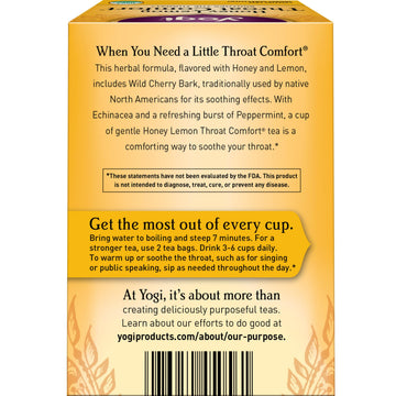 Yogi Tea Throat Comfort, Honey Lemon 16 Ea