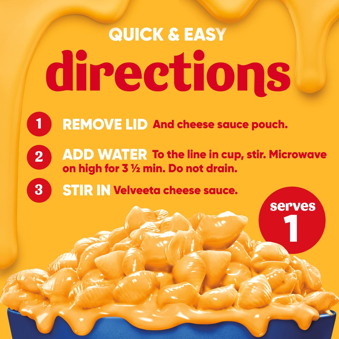 Velveeta Shells & Cheese Original Microwavable Macaroni And Cheese Cups (4 Ct Pack, 2.39 Oz Cups)