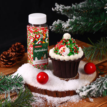 Christmas Sprinkles For Cake Decorating 7Ounce, Christmas Jimmies Sprinkles For Christmas Party, Sprinkles For Cupcake Toppers,