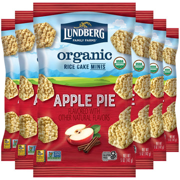 Lundberg Organic Rice Cake Minis, Apple Pie - Mini Rice Cakes, Healthy Snacks For Adults And Kids, Vegan Snacks, Gluten-Free, He