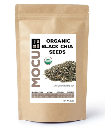 Certified Organic Chia Seeds | Triple Cleaned In USA | Cold Stored | Freshly Harvested | 3 LBS