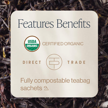 Rishi Tea Earl Grey Tea - Organic Sachet Tea Bags, Pure Black Tea With Bergamot Oil, Energizing & Caffeinated - 15 Count (Pack Of 6)