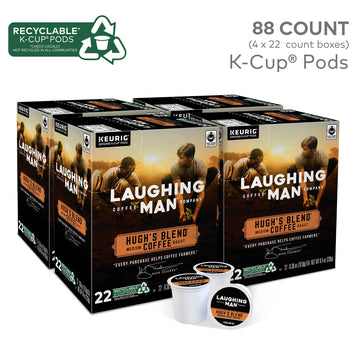 Laughing Man Hugh'S Blend Keurig Single-Serve K Cup Pods, Fair Trade Medium Roast Coffee, 88Count, Hugh'S Blend, 88Count