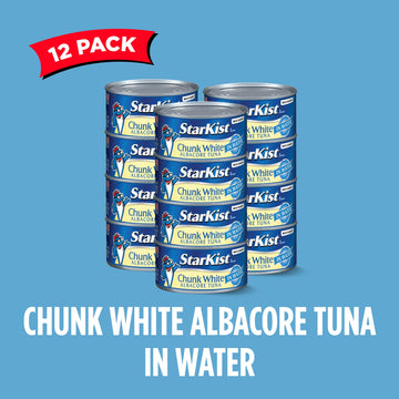 StarKist Chunk White Albacore Tuna in Water, 12 Oz, Pack of 12 - Premium Quality, Rich Flavor, Perfect for Quick Meals and Snacks