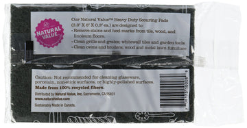 Natural Value Scouring Pads, 2 Pads (Pack Of 24)