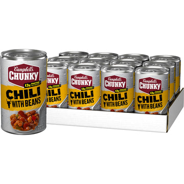 Campbell's Chunky Chili with Beans, 19 Ounce Can (Pack of 12)