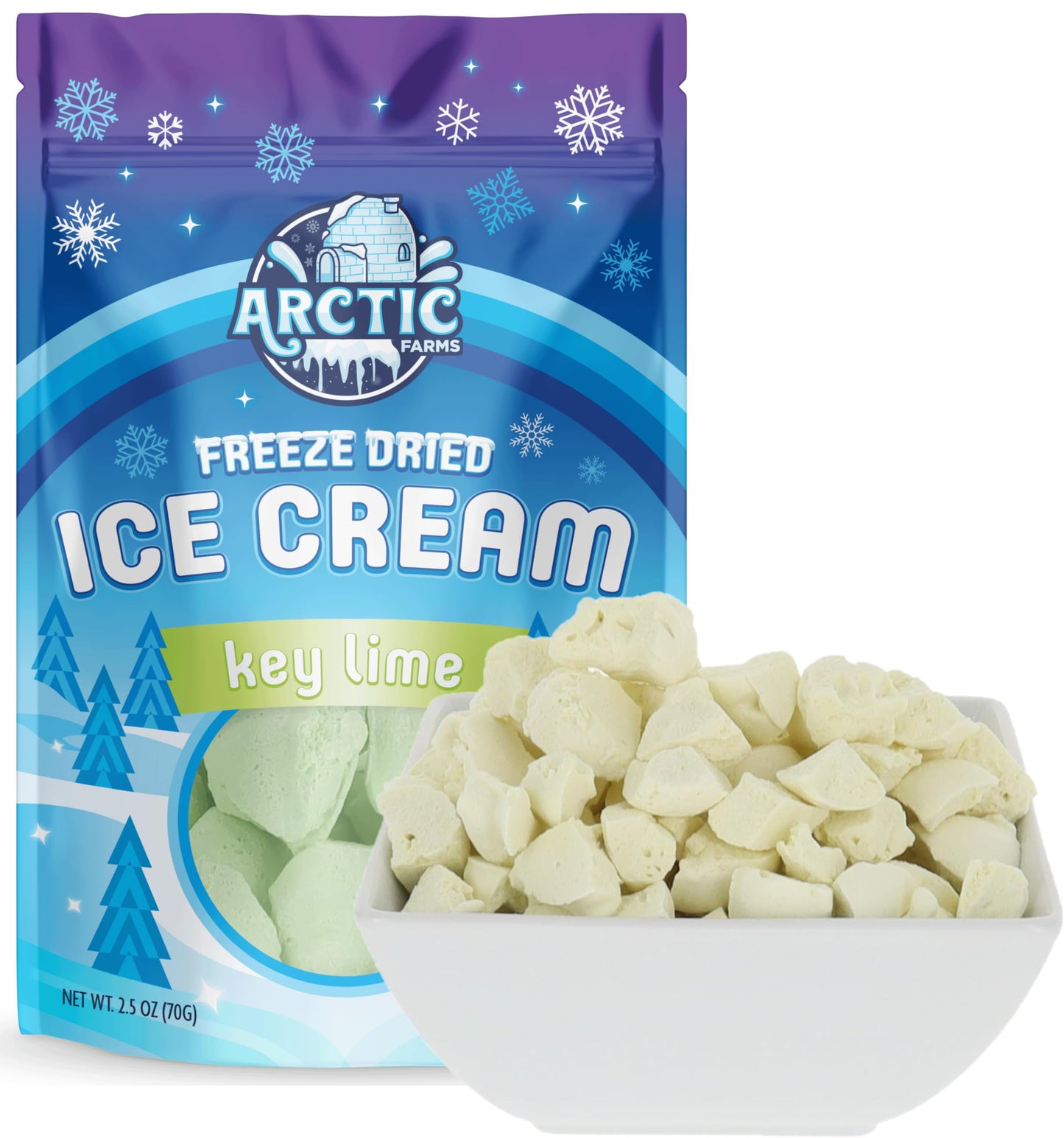 Arctic Farms Freeze Dried Ice Cream Bits Bagged And Boxed - Does Not Melt (Key Lime) (2.5Oz)