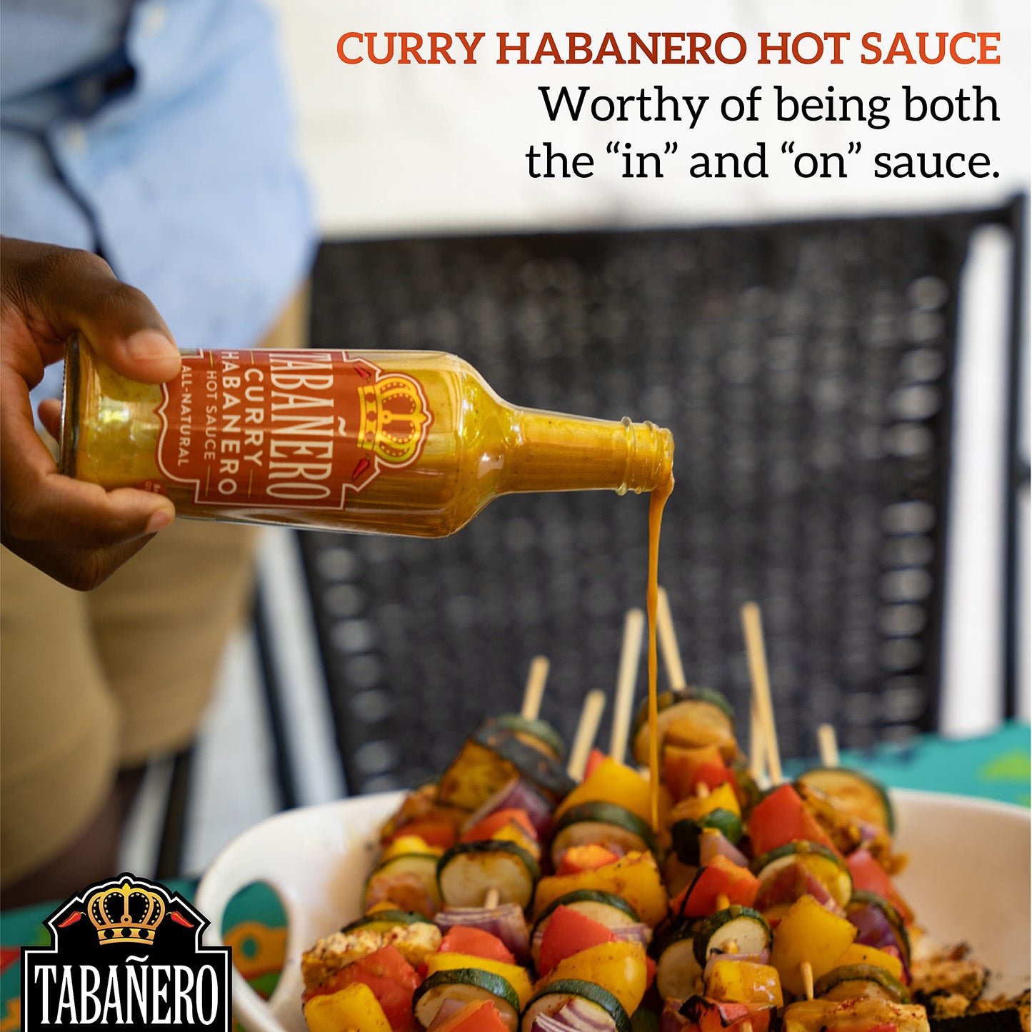 Curry Habanero Hot Sauce By Tabaero, Gourmet Hot Sauce Gift, Fiesta Party Favors, All Natural, Gluten Free, Low Sodium, Vegan, K