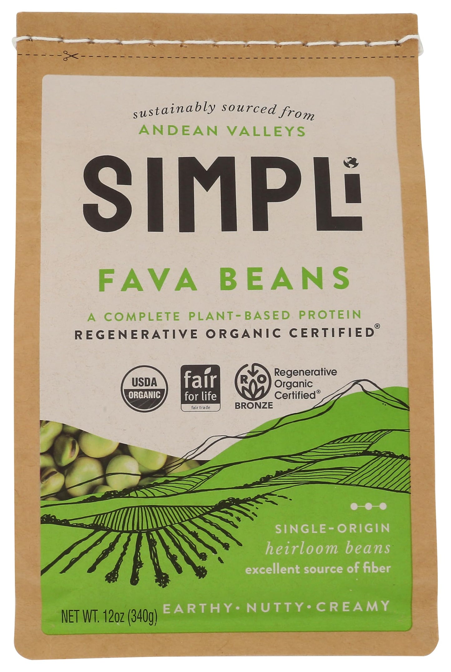 SIMPLI Organic Fava Beans 12 OZ