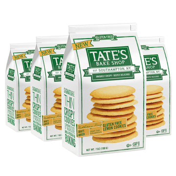 Tate'S Bake Shop Gluten Free Lemon Cookies, Gluten Free Cookies, 4 - 7 Oz Bags