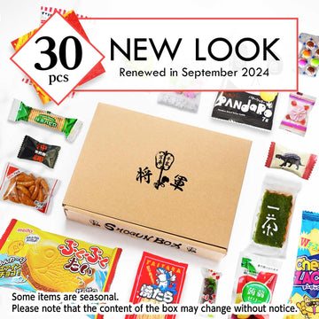 SHOGUN CANDY Box Japanese Snacks & Candy 30 Pieces Variety Dagashi Assortment