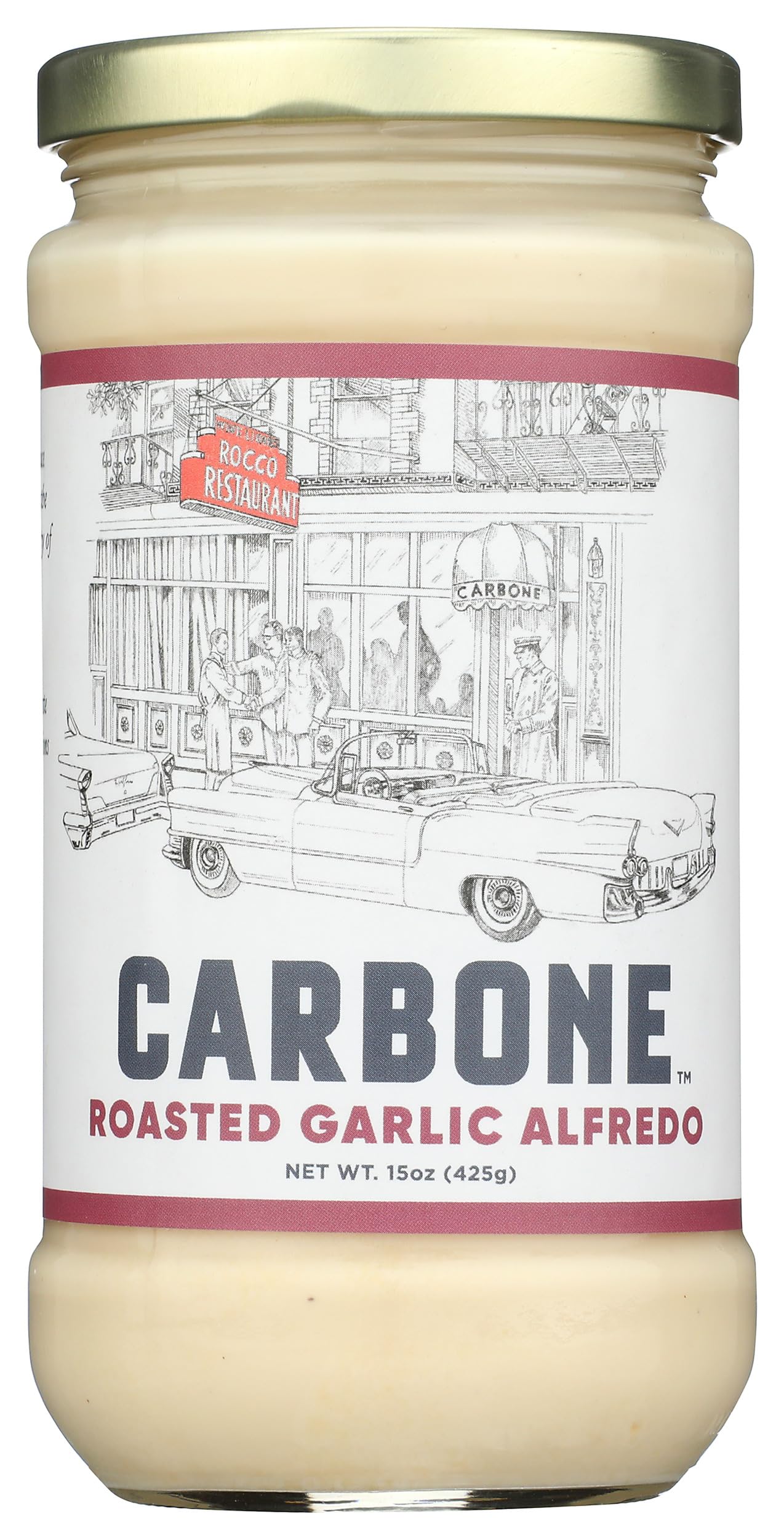 Carbone Roasted Garlic Alfredo Pasta Sauce, 15 Ounces (Pack Of 6)