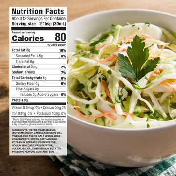 G Hughes Sugar Free Coleslaw Dressing - Sugar Free Cole Slaw Dressings, Gluten Free Salad Dressings, Keto Salad Dressings, 0 Car