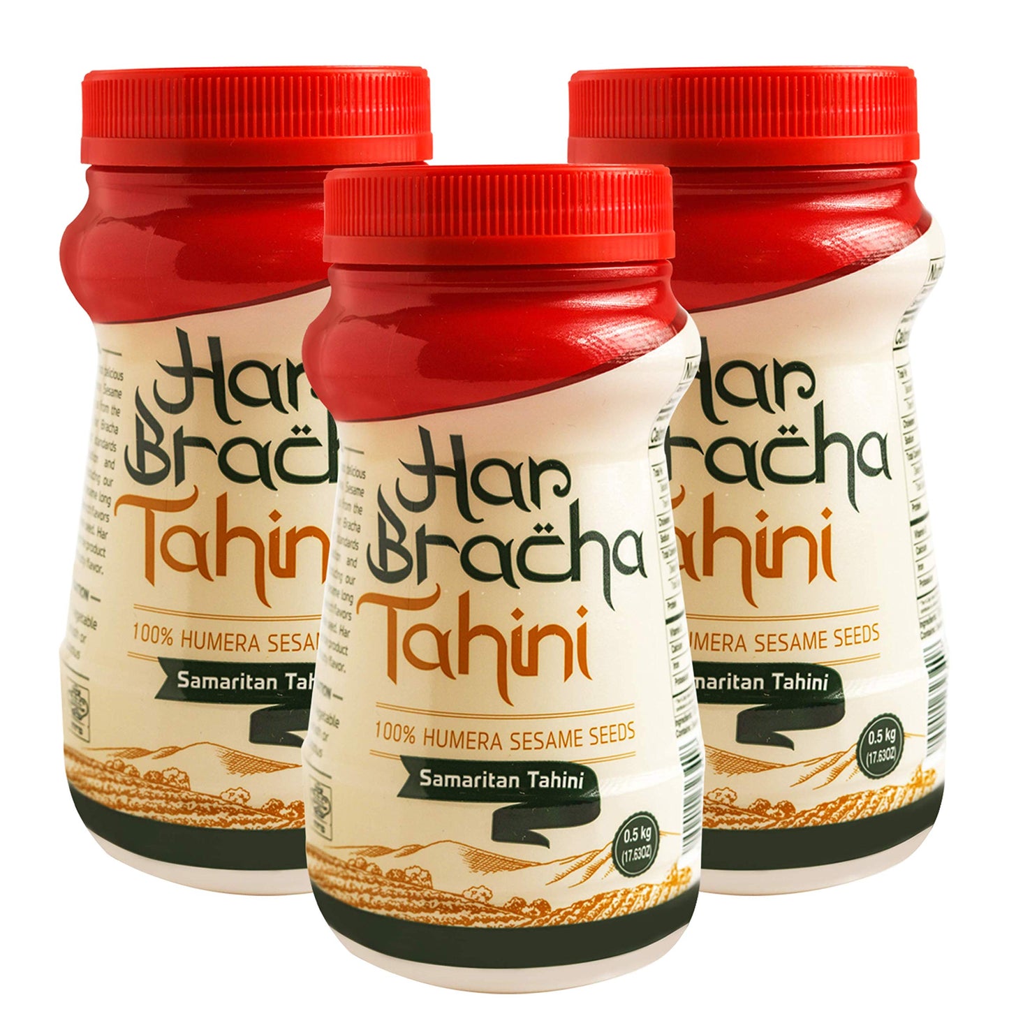 Har Bracha Tahini Paste, 100% Natural Vegan, 17.6 oz (Pack of 3)
