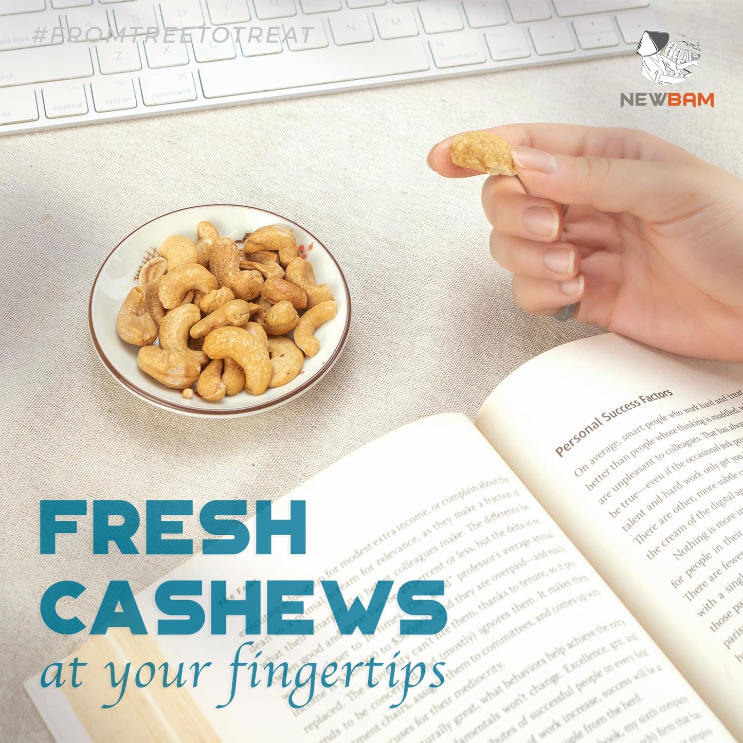 Newbam Lightly Salted Cashews Snack - 12 Nuts Individual Packs (1.5Oz Each) - Keto, Vegan, Gluten-Free, High Protein, Ready-To-E