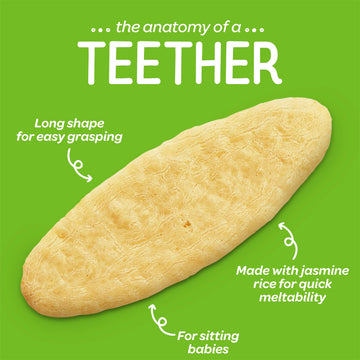 Happy Baby Organics Baby Snacks, Gentle Teething Wafers, Gluten Free & Vegan, Sweet Potato & Banana, 12 Count (Pack Of 6)