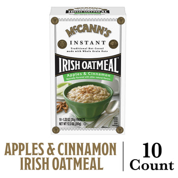 McCanns Instant Irish Oatmeal, Apples & Cinnamon, 10 Packets