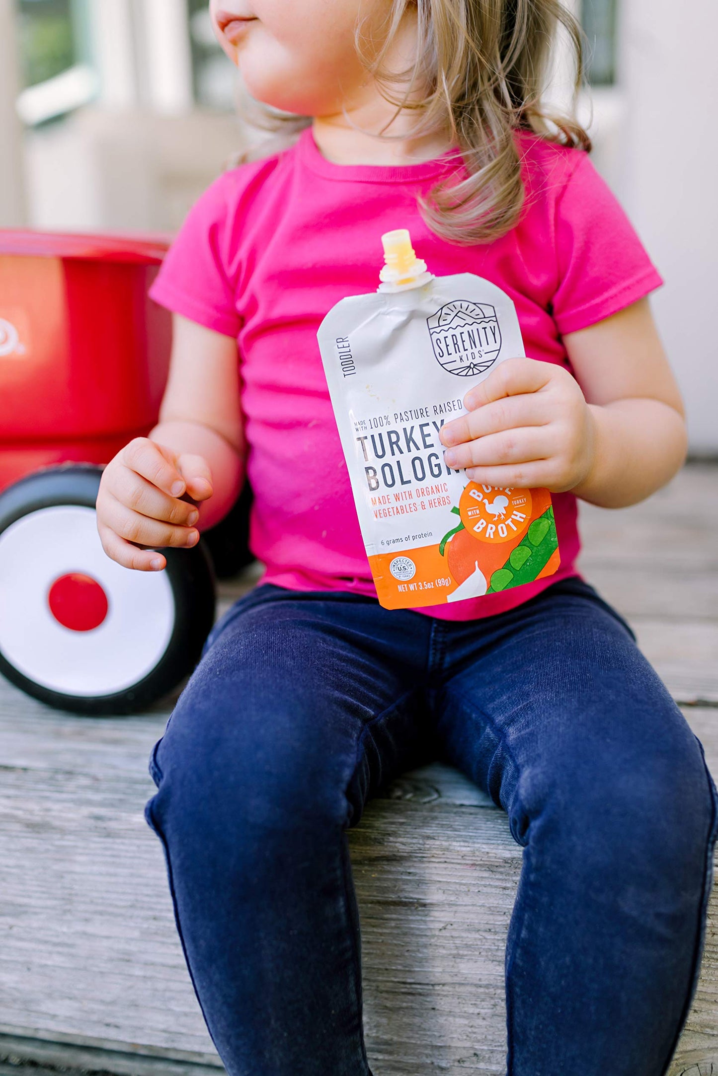 Serenity Kids Bone Broth Puree Made with Organic Veggies - Clean Label Project Purity Award Certified - 3.5 Ounce BPA-Free Pouch