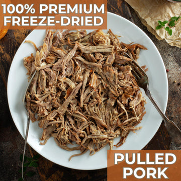Nutristore Freeze Dried Pulled Pork | Pre-Cooked Shelf Stable Meat For Survival Emergency Food Supply, Meal Prep, And Backpackin