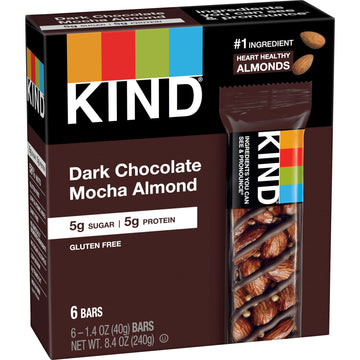 Kind Bar, Dark Chocolate Mocha Almond, 8.4 Oz (Pack Of 6)