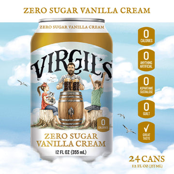 Virgils, Zero Sugar Vanilla Cream, Great Tasting Zero Calorie Keto Friendly Soda (6 - 12oz cans)