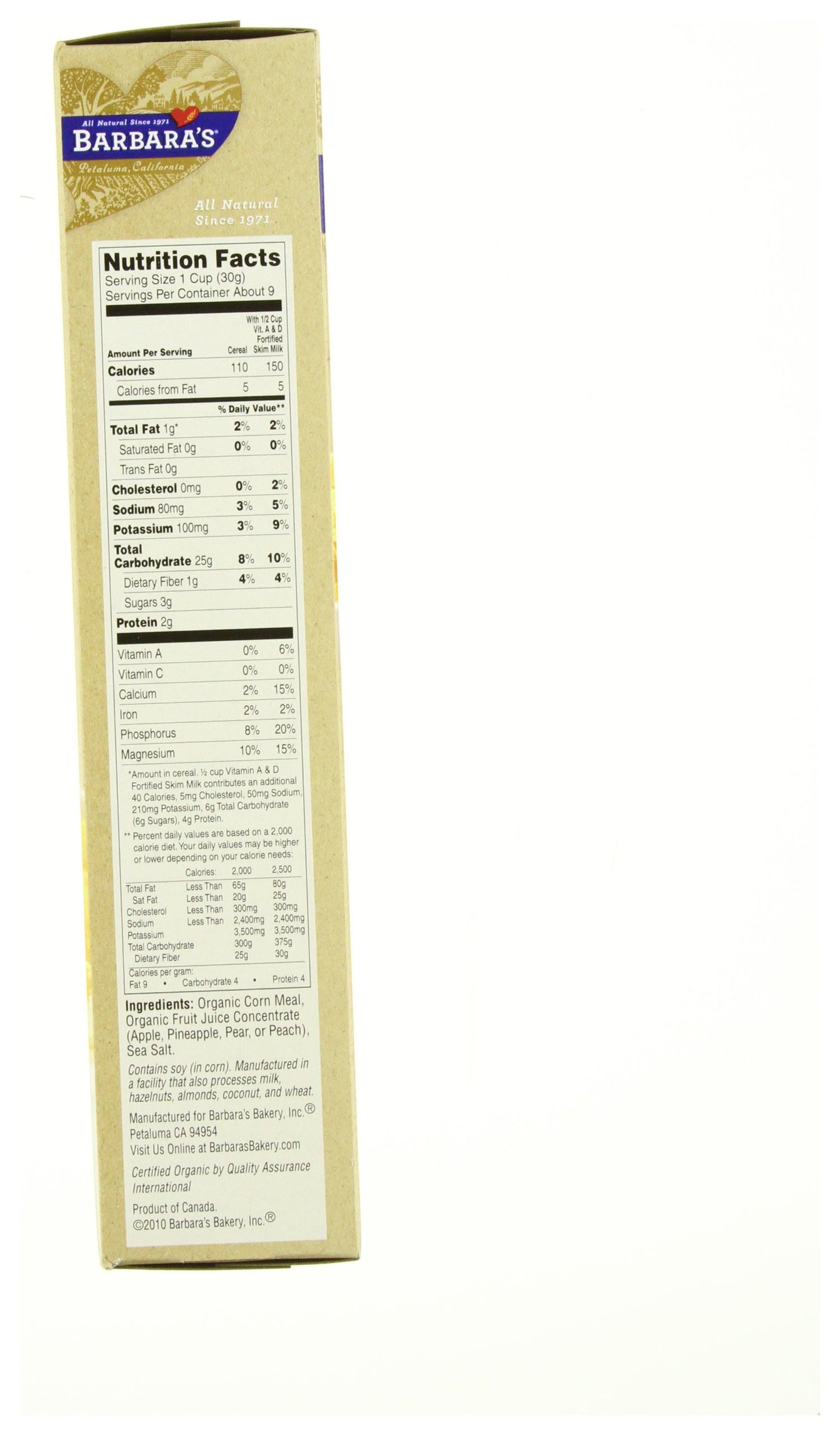Barbara'S Bakery Corn Flakes, Fruit Juice Sweetened, 9-Ounce Boxes (Pack Of 6)