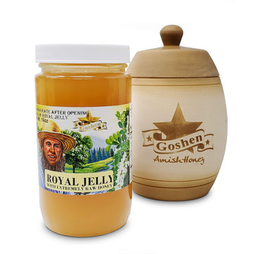 Goshen Honey Raw Royal Jelly Honey, Unfiltered & Pure, 16 Ounce, Dairy & Gluten Free