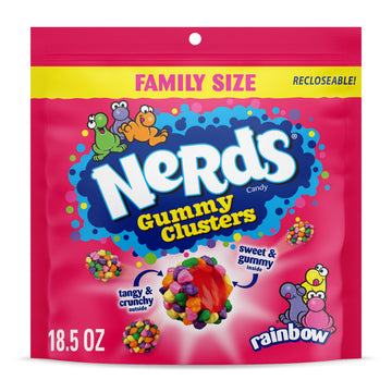 Nerds Gummy Clusters Candy, Rainbow, Springtime Easter Candy, Resealable 18.5 Ounce Big Bag
