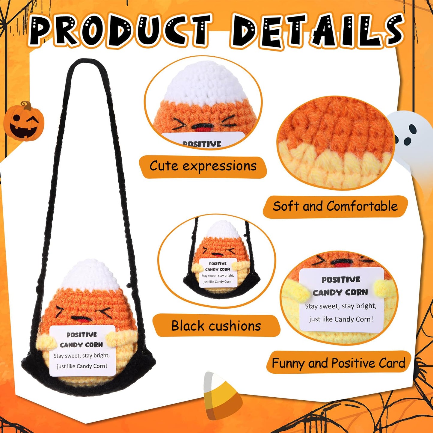 Suncalla Crochet Candy Corn Doll Gift with Box, 2.8 x 3.2 inches, Multicolor, Model LIC-Suncalla-3225