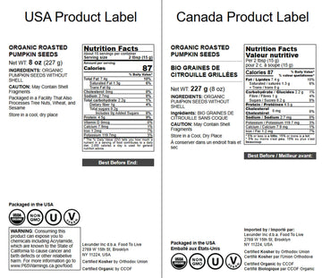 Food To Live Organic Dry Roasted Pumpkin Seed Kernels, 8 Ounces - Non-Gmo, Unsalted, Oven Roasted Whole Pepitas, No Oil Added, S