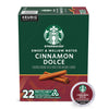 Starbucks K-Cup Cinnamon Dolce Naturally Flavored Coffee Pods for Keurig Makers, 100% Arabica, 1 Box (22 Pods)
