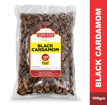 Shudh Black Cardamom Pods 100Gm | Whole Kali Elaichi Indian Spice ~ All Natural | Vegan | Gluten Friendly | Non-Gmo | Indian Ori