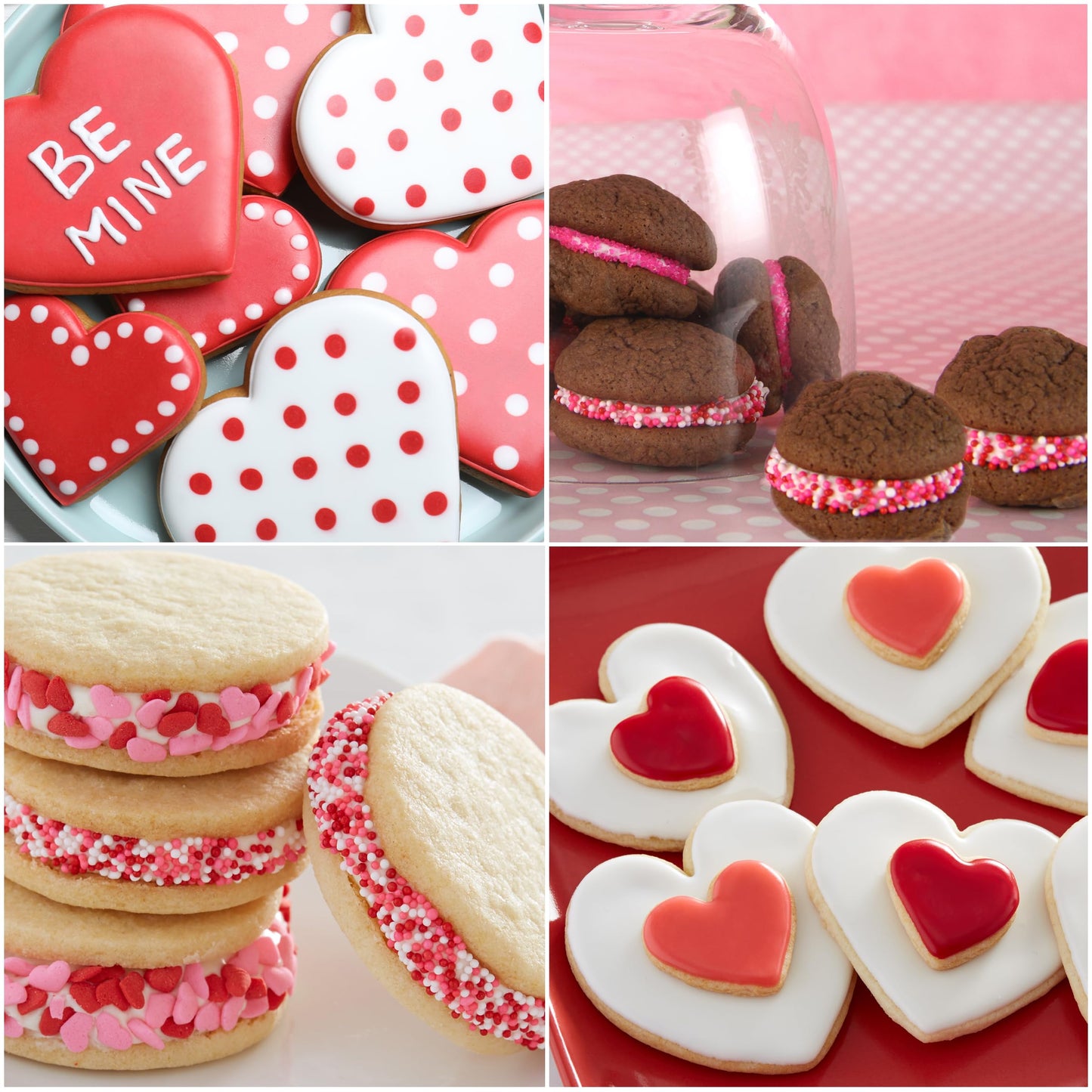 Cake Mate Cookie Dessert Decorating Kit - Red & White Icing, Red & Pink Sugar Sprinkles - Perfect for Valentines Day and Parties
