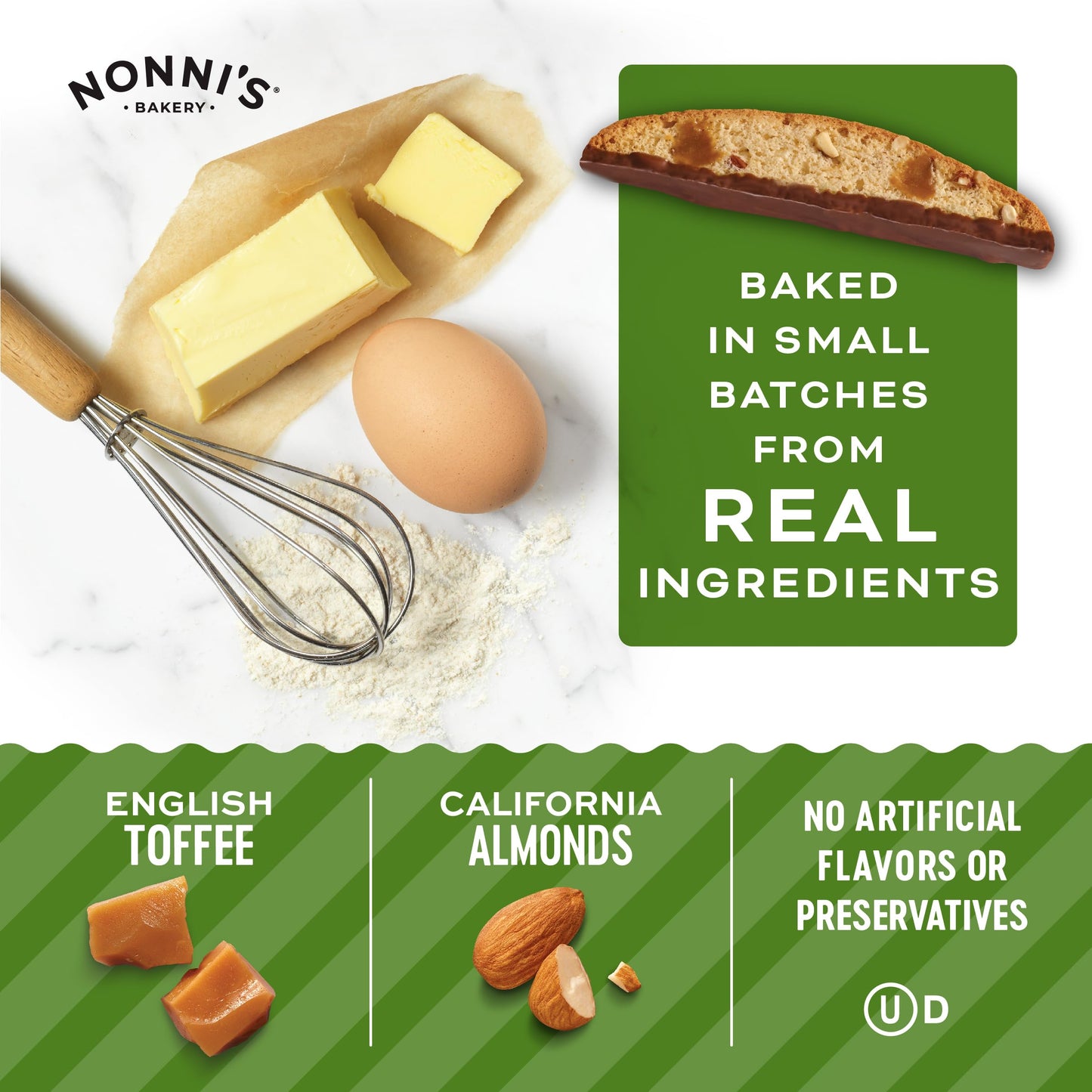 Nonni'S Toffee Almond Biscotti Italian Cookies - 3 Boxes Biscotti Cookies W/English Toffee Bits - Biscotti Individually Wrapped