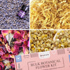 Bmaker Bulk Flower Kit Chamomile - Ultra Blue Lavender, Red Rose Buds & Petals, Marigold - 2 Cup Each Packet- Included Lavender
