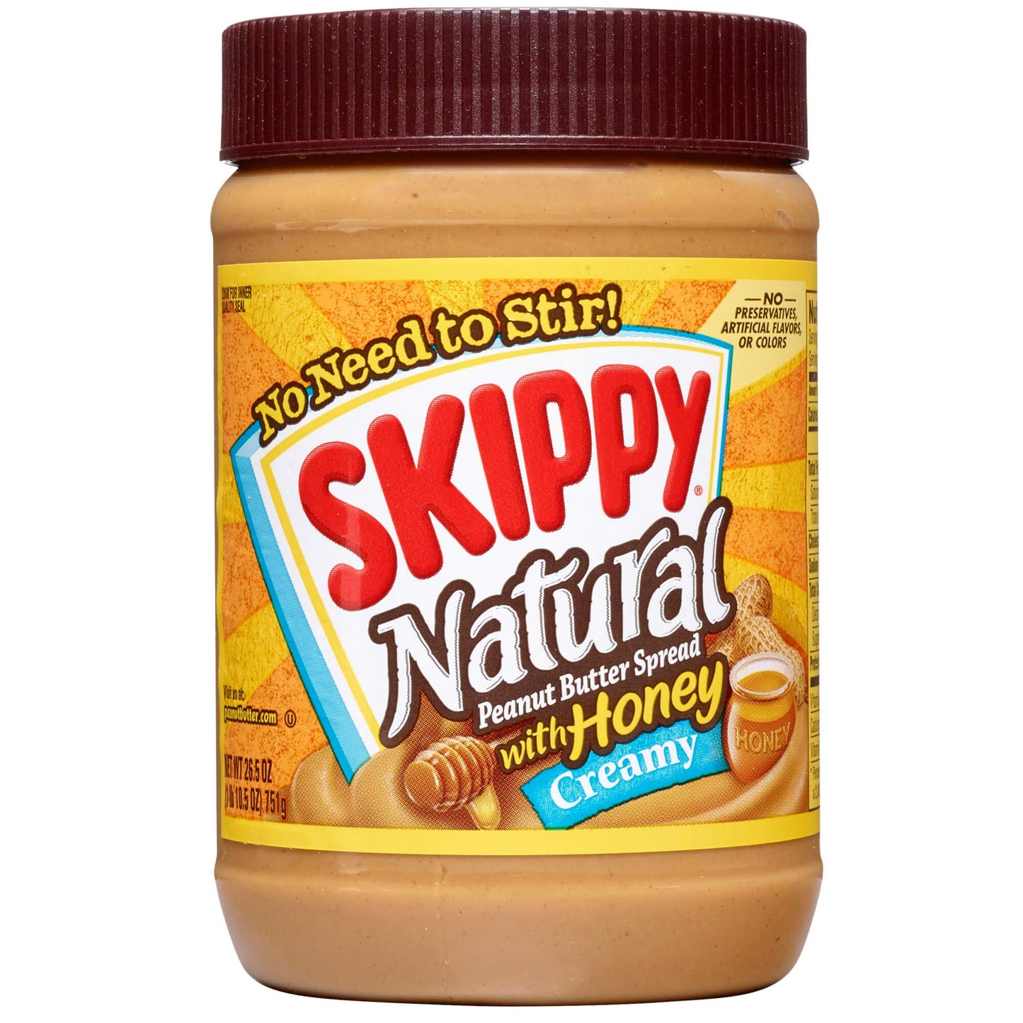 SKIPPY Natural Creamy Peanut Butter Spread with Honey 26.5 Ounce
