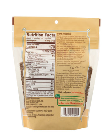 BOB'S RED MILL, Flaxseeds, Gluten Free, Pack of 6, Size 13 OZ, (Gluten Free Kosher)6