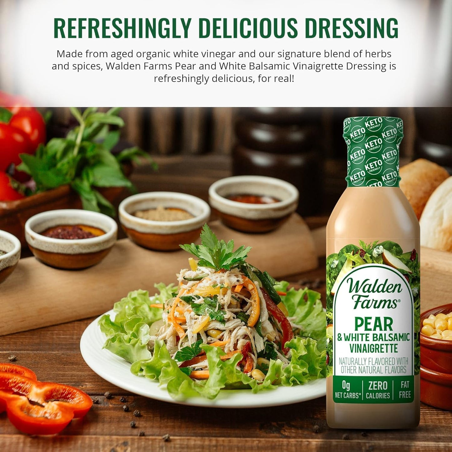 Walden Farms Bg19481 Walden Farms Pear&Wht Balsamic Vngrt - 6X12Oz