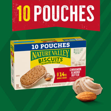 Nature Valley Biscuit Sandwiches, Cinnamon Almond Butter, 10 Ct, 13.5 Oz (Pack Of 6)