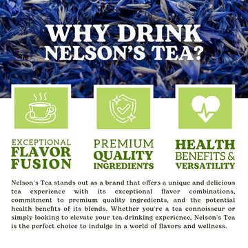 Nelsons Tea Cornflower Petals - Dried Blue Cornflower (Centaurea Cyanus) For Tea Blends, Latte, Smoothie, & Bath Salts (1 Oz)