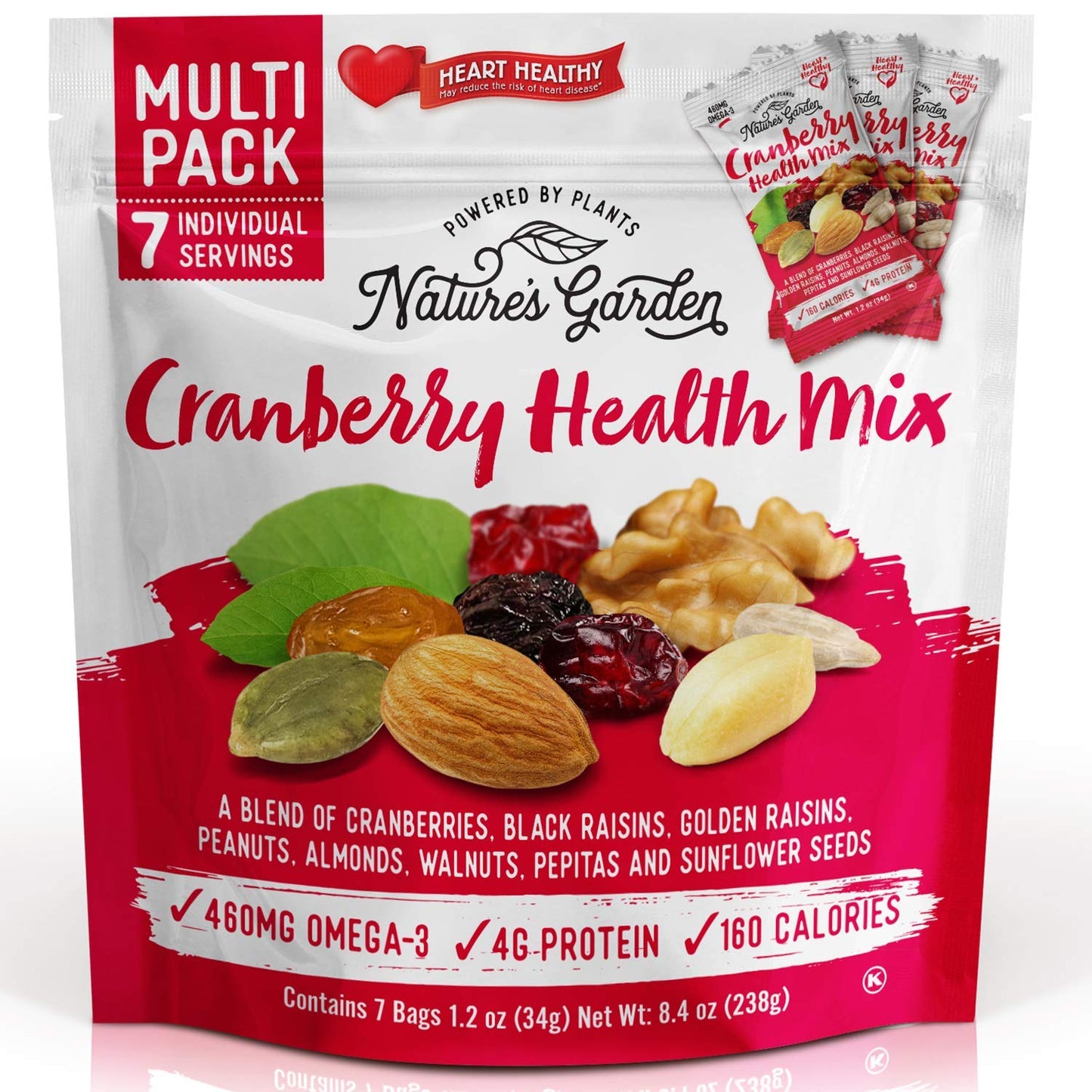 Natures Garden Cranberry Health Mix, Single Serve Bags - 8.4 Ounce (1.2 Ounce X 7 Count)