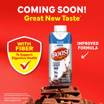 BOOST Plus Rich Chocolate Nutritional Drink, 8 Fl Oz, 6 Pack