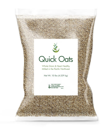 Pure Original Ingredients Quick Oats Breakfast Cereal, Whole Grain, Milled In The Pacific Northwest, Eco-Friendly Packaging, 10