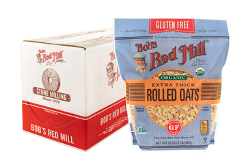 Bob s Red Mill Gluten Free Organic Extra Thick Rolled Oats, 32oz (Pack of 4) - Non GMO, Whole Grain, Vegan, Kosher