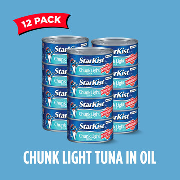 Starkist Chunk Light Tuna In Oil, 12 Oz, Pack Of 12