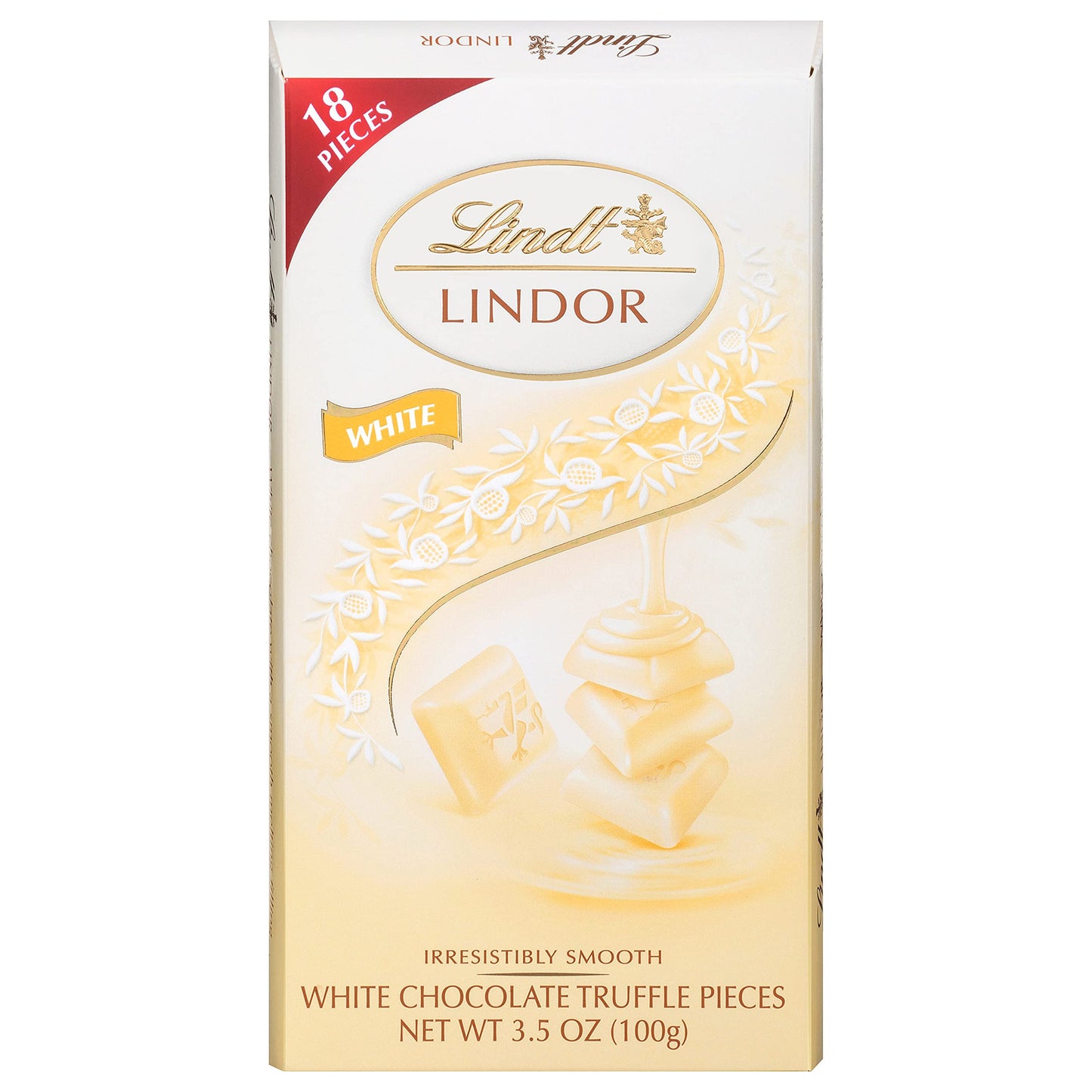 Lindt Lindor White Chocolate Truffle Bar White Chocolate Candy With Smooth Melting Truffle Center 3.5 Oz. Bar (12 Pack)