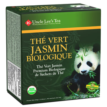 Uncle Lees Organic Jasmine Green Tea Bags, 40 Count – Antioxidant-Rich, Low Caffeine, Naturally Uplifting Blend