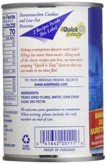 Solo Filling Prune,12 Ounce (Pack Of 2)