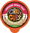 Crazy Cups Flavored Single-Serve Coffee For Keurig K-Cups Machines, Decaf Cinnamon French Toast, 22 Count