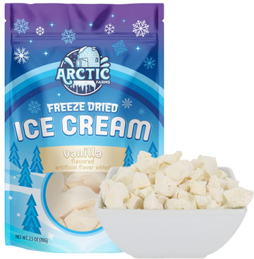 Arctic Farms Freeze Dried Ice Cream Bits Bagged And Boxed - Does Not Melt (Vanilla)